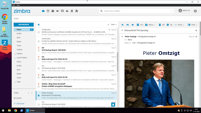 zimbra desktop