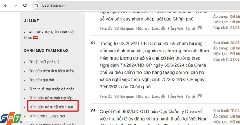 Truy cập vào web LuatVietnam.vn