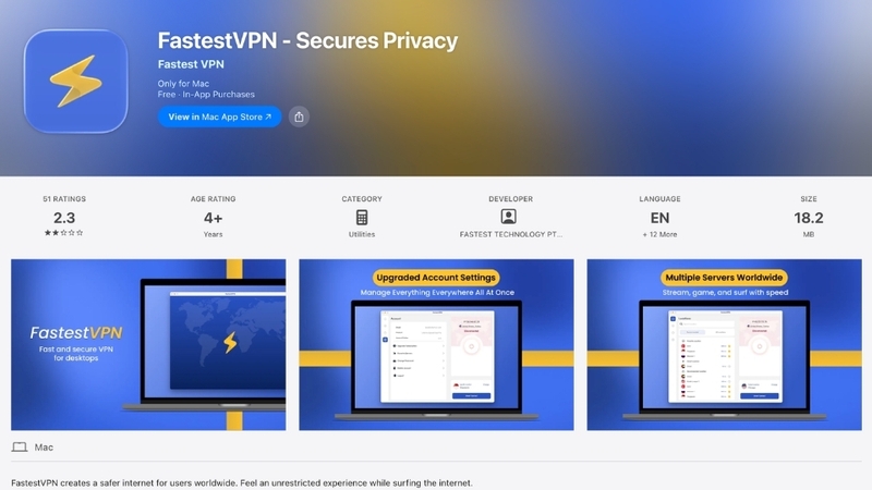 FastestVPN - Secures Privacy