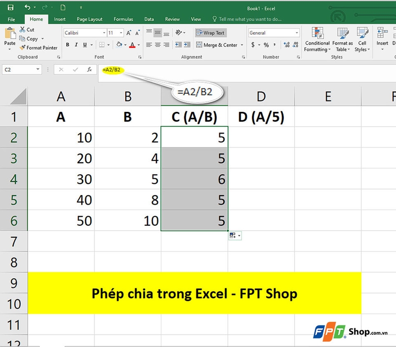 Phép chia trong Excel - Ảnh 04