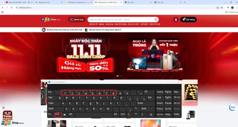 phím tắt chuyển tab chrome 3