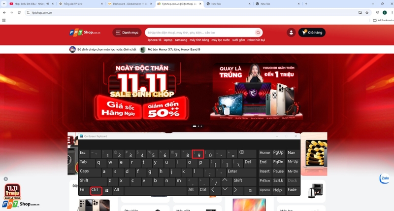 phím tắt chuyển tab chrome 4