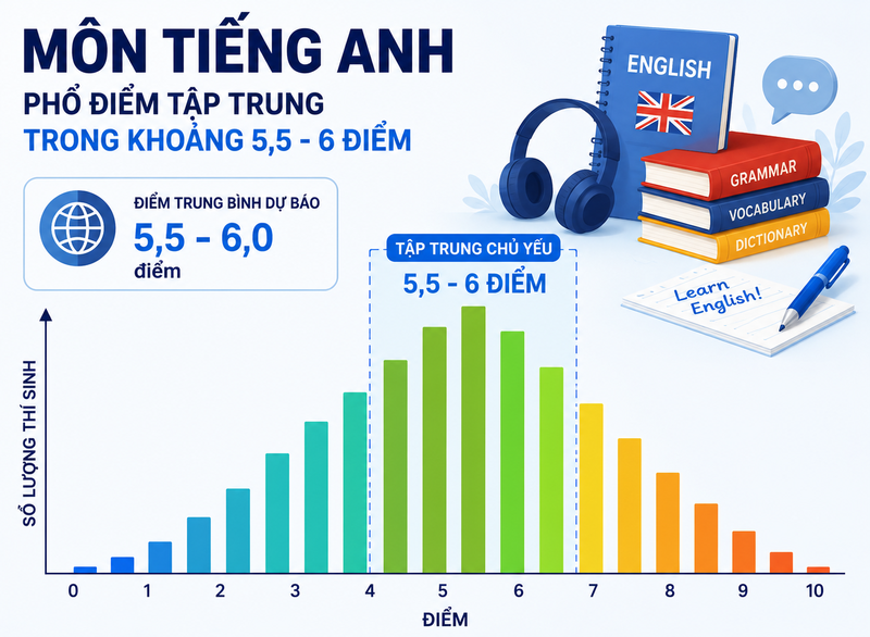 phổ điểm tốt nghiệp THPT 2026 3.1