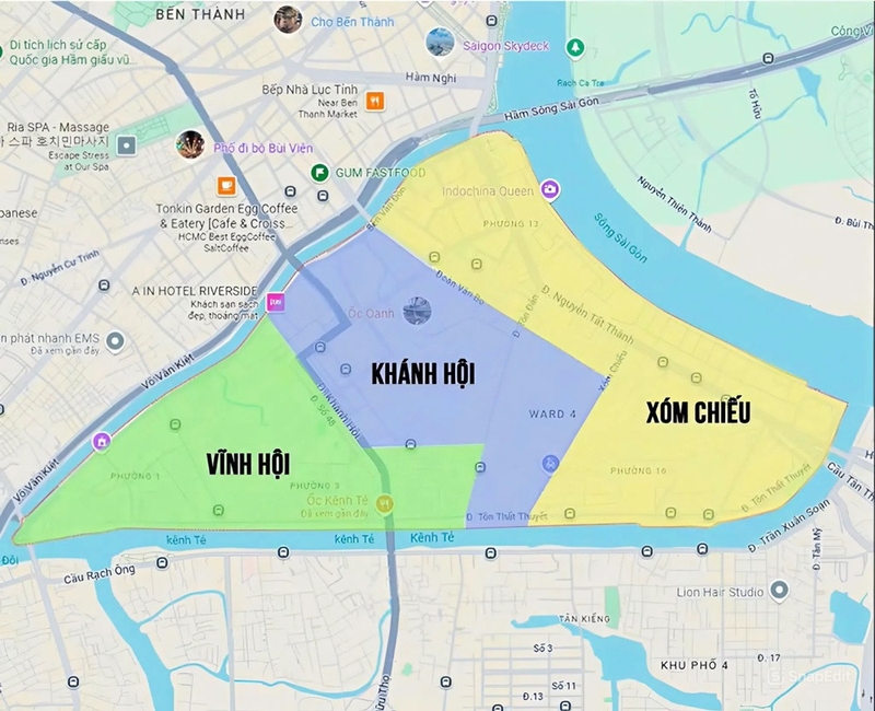 Bản đồ hành chính phường Khánh Hội sau sáp nhập