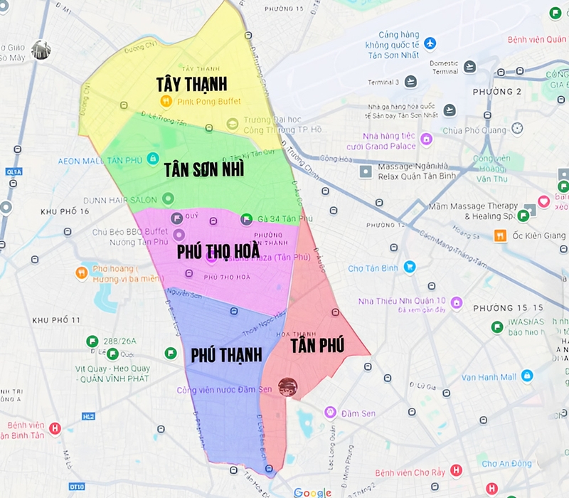 Phường Tân Thành quận Tân Phú đổi thành gì sau sáp nhập?
