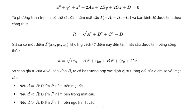 Phương trình mặt cầu ảnh 3