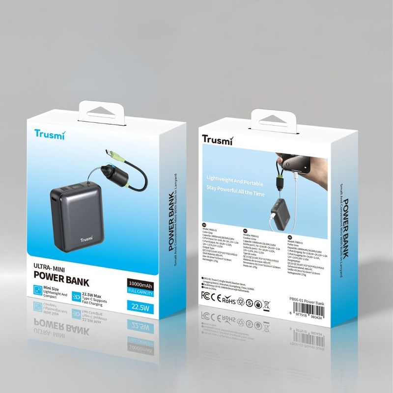 Pin sạc dự phòng 10000mAh Trusmi PB06 22.5W - Chất liệu bền bỉ, đảm bảo an toàn sử dụng