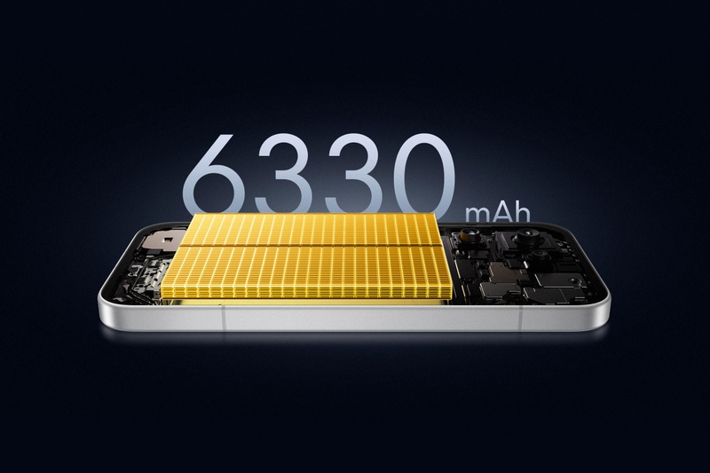 POCO X8s tích hợp viên pin 6.330 mAh trong thân máy mỏng 8,06 mm.