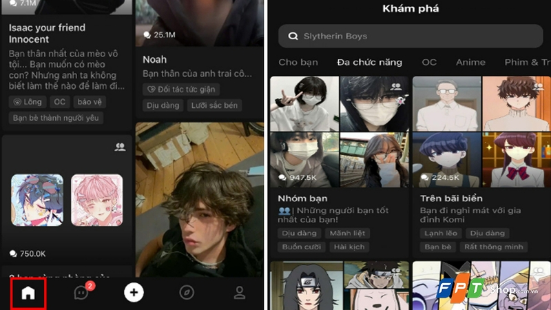 Khám phá các nhân vật AI có sẵn tại PolyBuzz