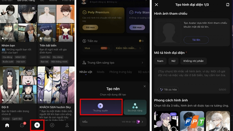 Thiết lập Avatar cho nhân vật AI