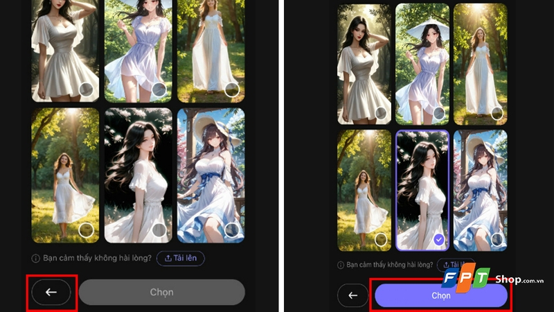 Nhấn ô "Chọn" sau khi đã có được bức ảnh yêu thích
