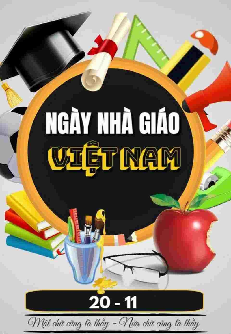 Poster 20/11 độc đáo thể hiện tình cảm của học sinh