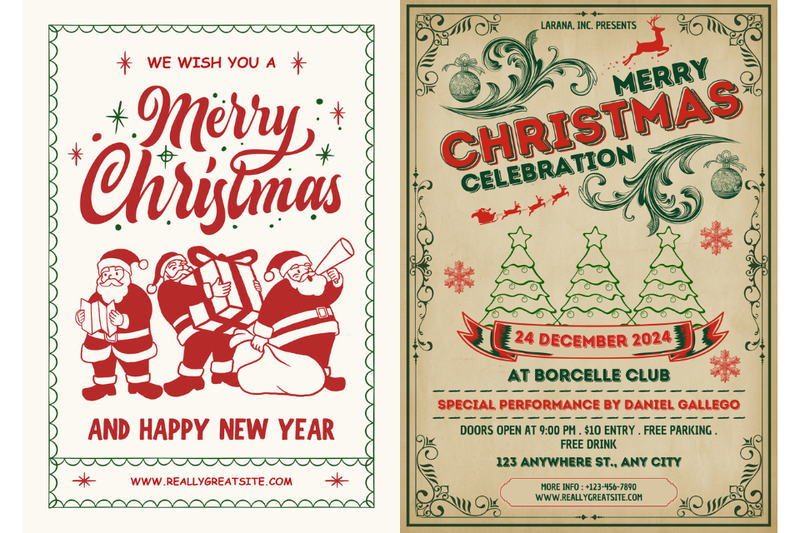 Poster Noel phong cách vintage 1