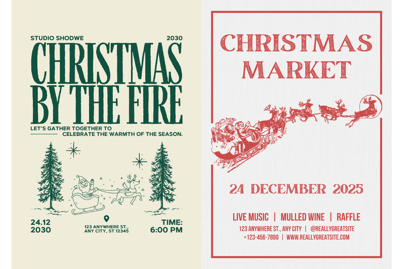 Poster Noel phong cách vintage 3