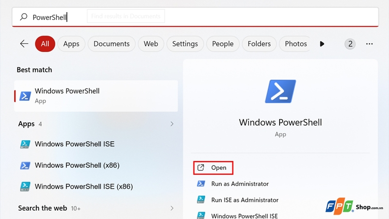 Cách sử dụng PowerShell trên laptop - bước 1