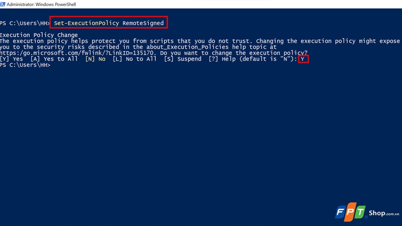 Cách sử dụng PowerShell trên laptop - bước 3