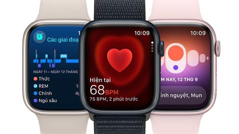 Apple Watch Series 9 GPS 45mm viền nhôm dây cao su cỡ M/L