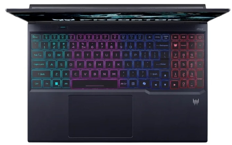 Acer Gaming Predator Helios Neo PHN16-I71-9779 sở hữu hệ thống bàn phím chuyên dụng với đèn nền RGB 4 vùng
