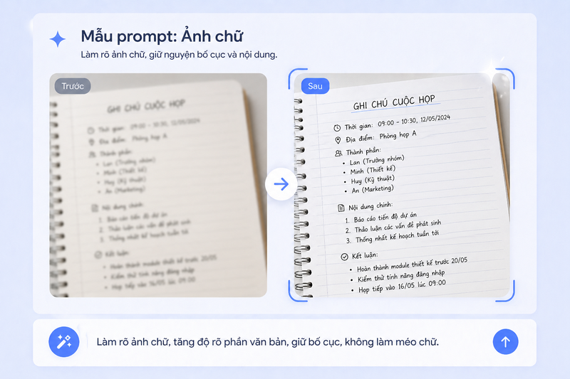 prompt Gemini làm nét ảnh 1116