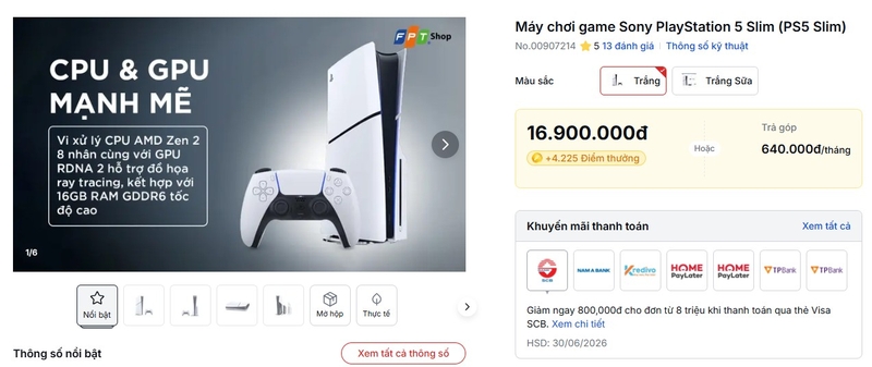 PS5 Slim giá bao nhiêu 6