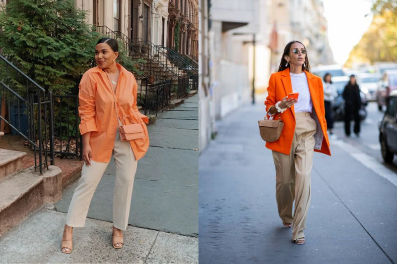 Phối với áo màu cam