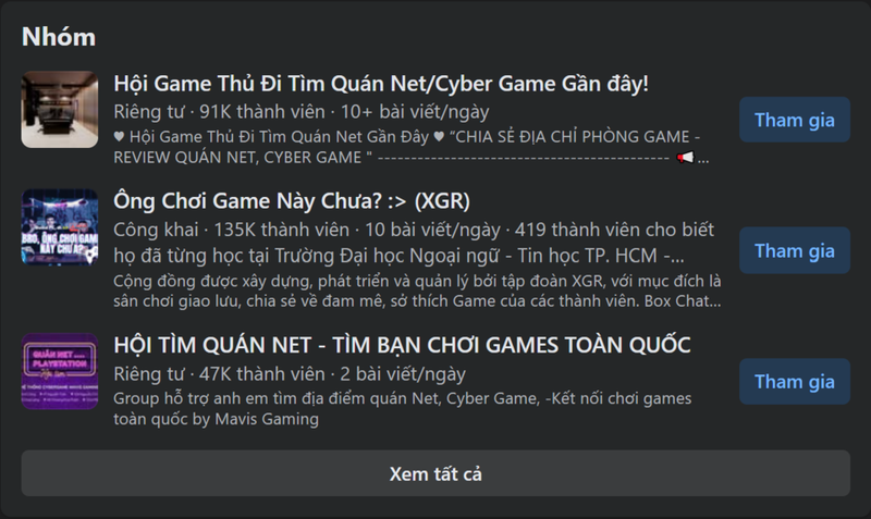 Tham gia các cộng đồng game thủ trên mạng xã hội