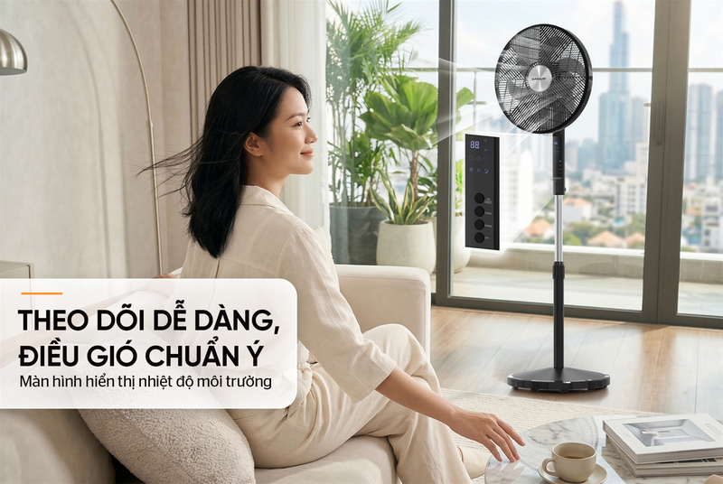 Quạt đứng Sunhouse 6 cánh SHD7356B - hình 2