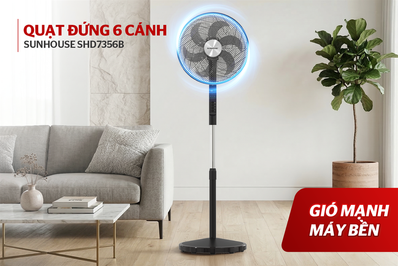Quạt đứng Sunhouse 6 cánh SHD7356B - hình 5