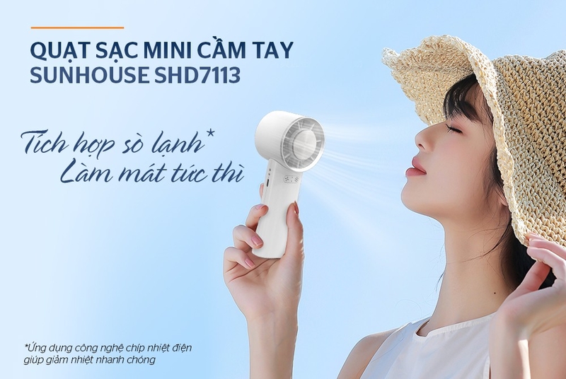 Quạt sạc cầm tay Sunhouse SHD7113 - hình 6