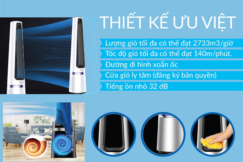 Thiết kế ưu việt của quạt tháp