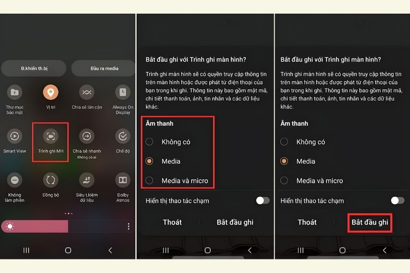 Quay màn hình thiết bị Android trên thanh thông báo