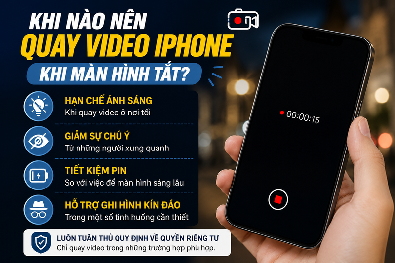 Quay video iPhone khi màn hình tắt - hình 1