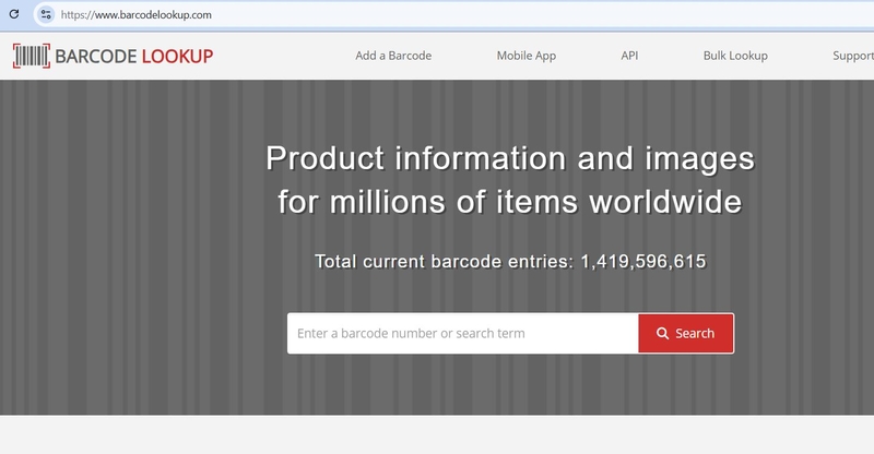 barcode lookup