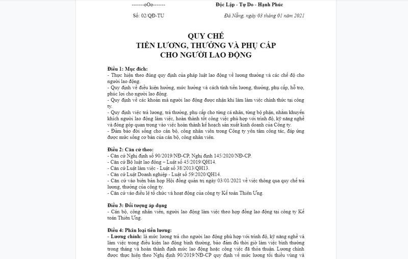 Thủ tục soạn thảo quy chế trong công