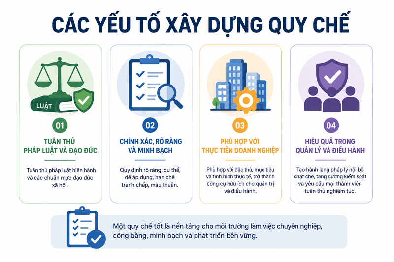 Các yếu tố xây dựng quy chế là gì?
