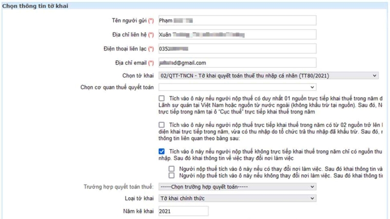 huong dan quyet toan thue thu nhap ca nhan online qua website cuc thue
