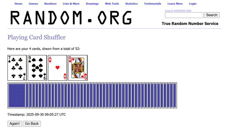 Random.org đảm bảo tính ngẫu nhiên trung thực