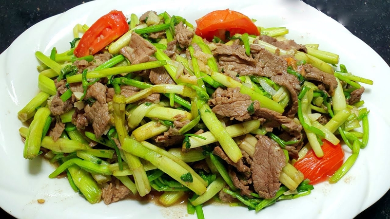 rau cần xào tỏi 1