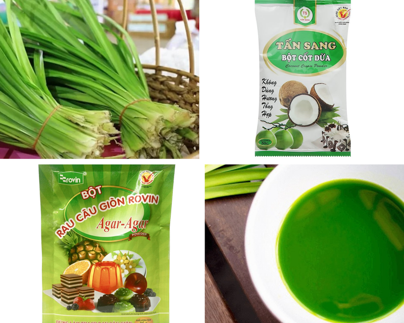 Cách làm rau câu lá dứa nước cốt dừa 1