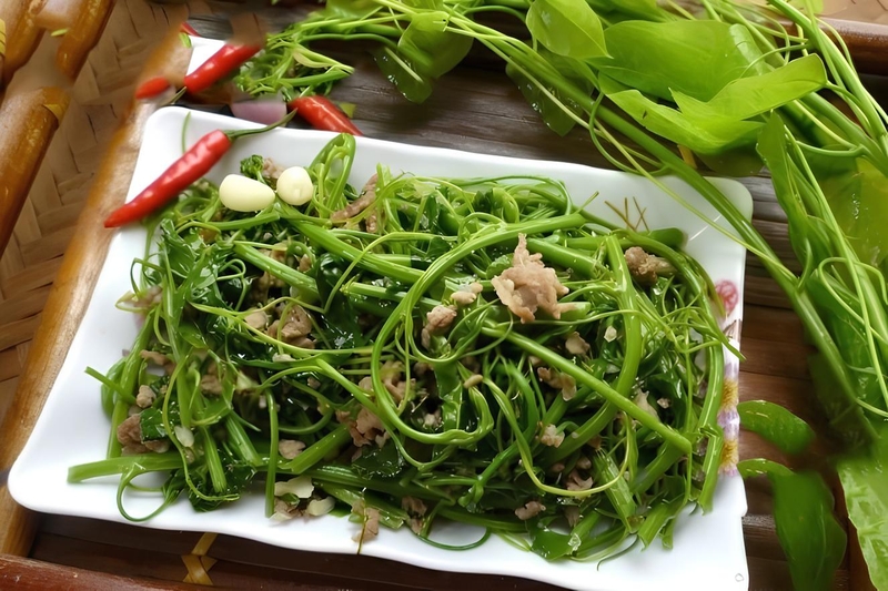 rau dớn xào thịt bò 2