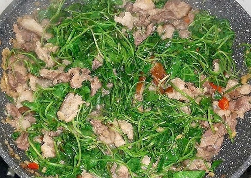 rau má xào thịt bò ảnh 4