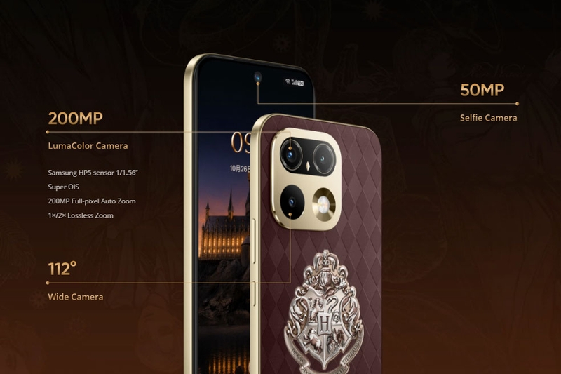 realme 16 Pro Harry Potter Edition trang bị camera chính 200 MP, camera góc siêu rộng 8 MP và camera trước 50 MP.