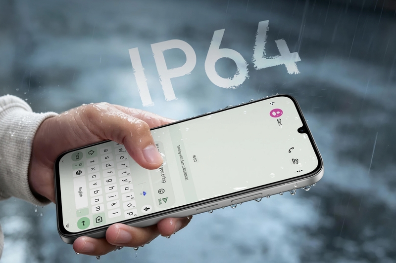 Chuẩn IP64 giúp realme C100i tăng khả năng bảo vệ trước bụi và nước bắn.