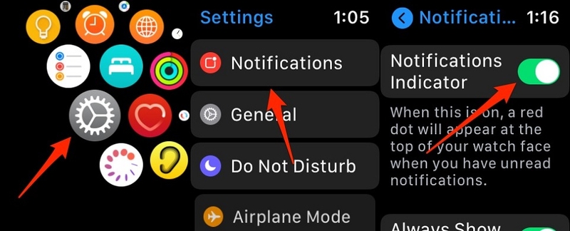 Cách tắt chấm màu đỏ trên Apple Watch