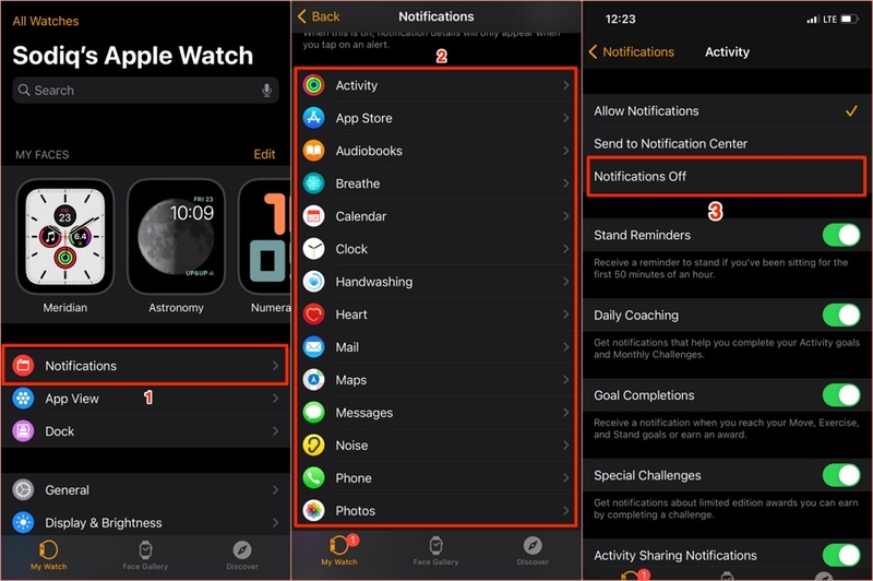 Cách tắt chấm màu đỏ trên Apple Watch
