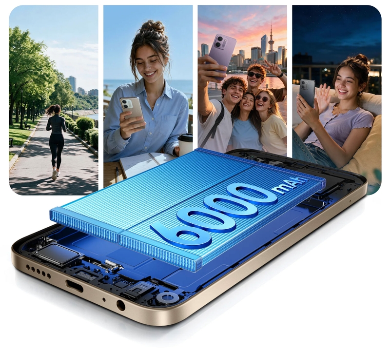 Viên pin 6.000 mAh là một trong những điểm nhấn đáng chú ý trên REDMI 17C 5G.