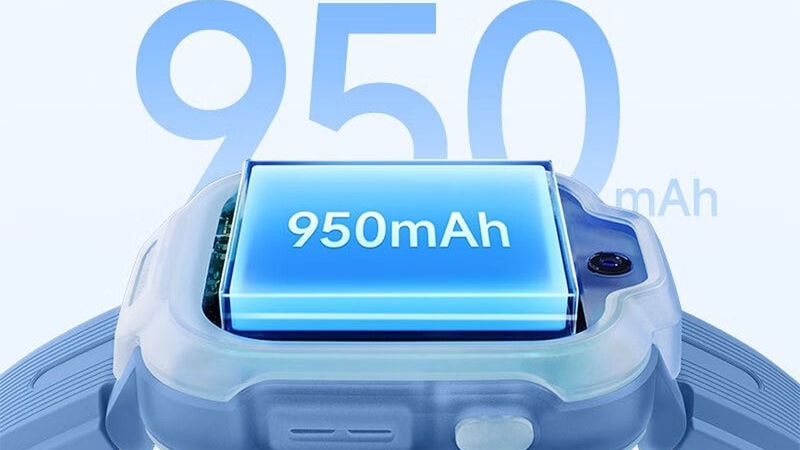 Pin 950 mAh đáp ứng nhu cầu sử dụng ngày dài