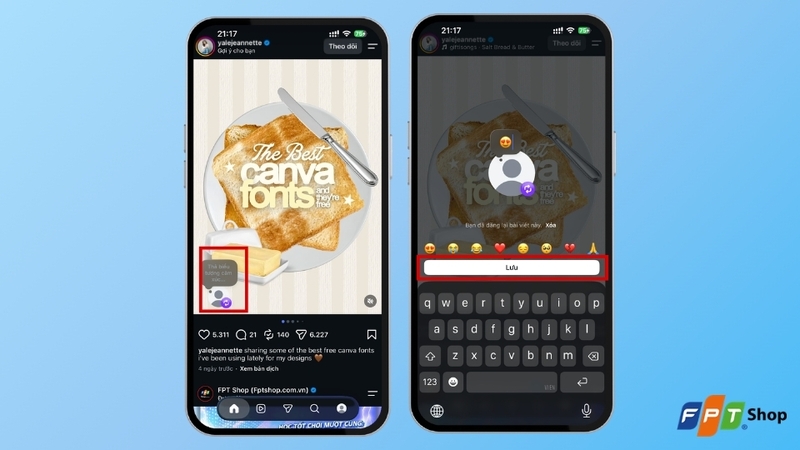 Thêm ghi chú cho bài viết repost trên Instagram