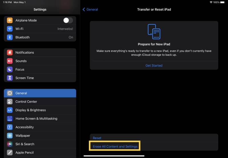 reset iPad hình 5