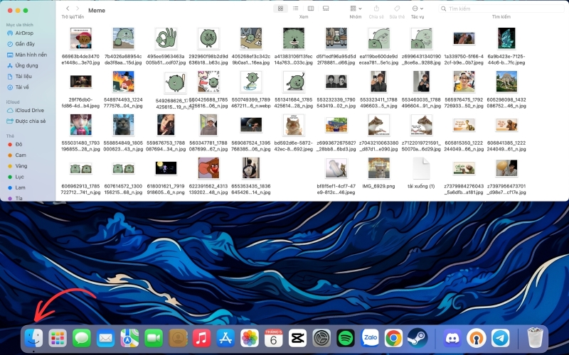 Mở Finder và truy cập đến thư mục chứa toàn bộ hình ảnh